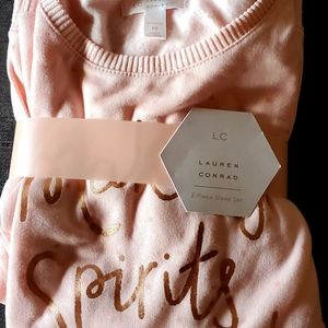 LC pink & gold holiday pajama set
